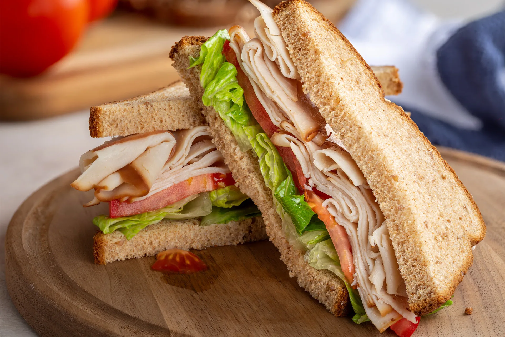 Close Up Of Sandwhich On Cutting Board